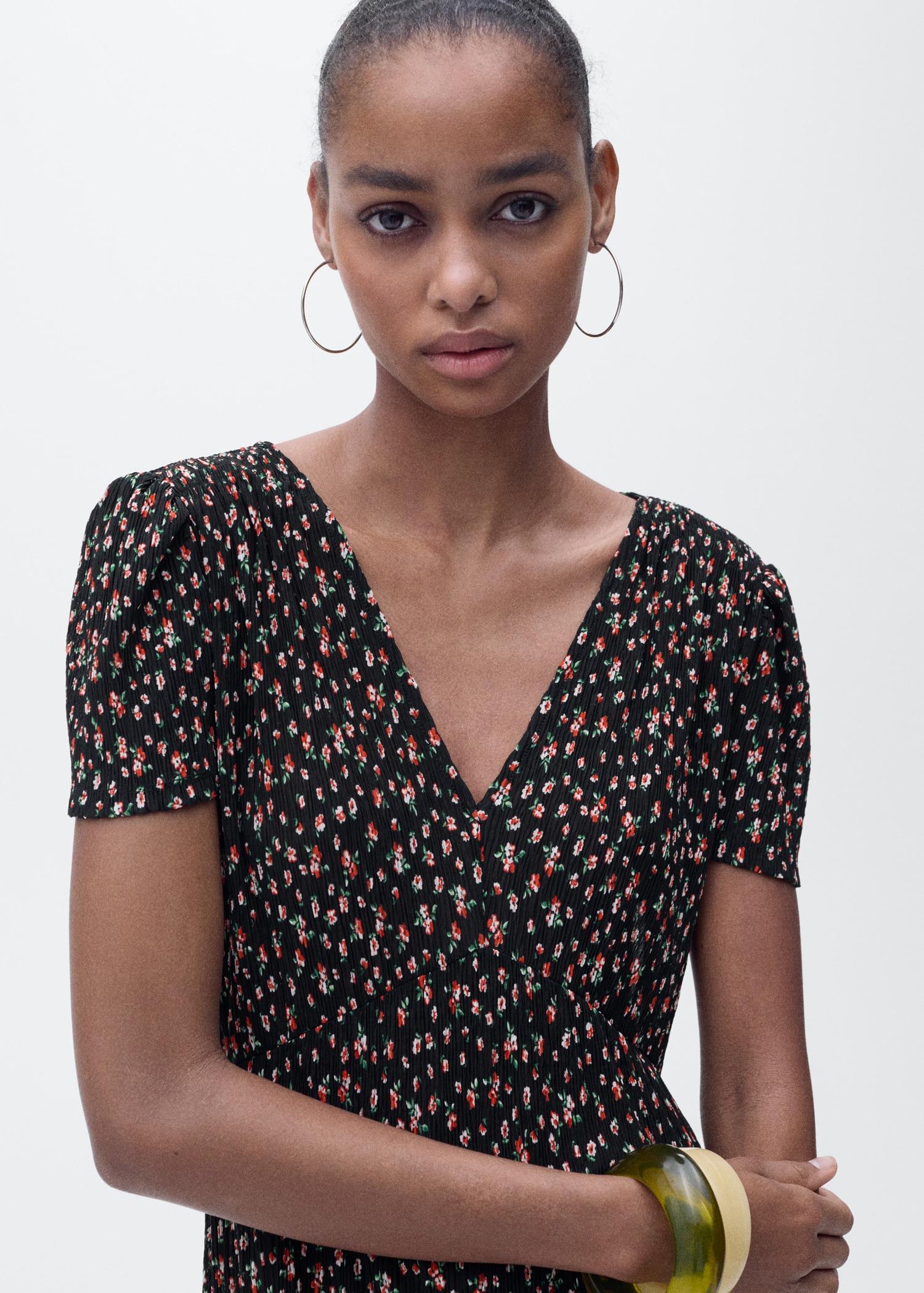 Printed midi-dress - Women | MANGO USA Product Image