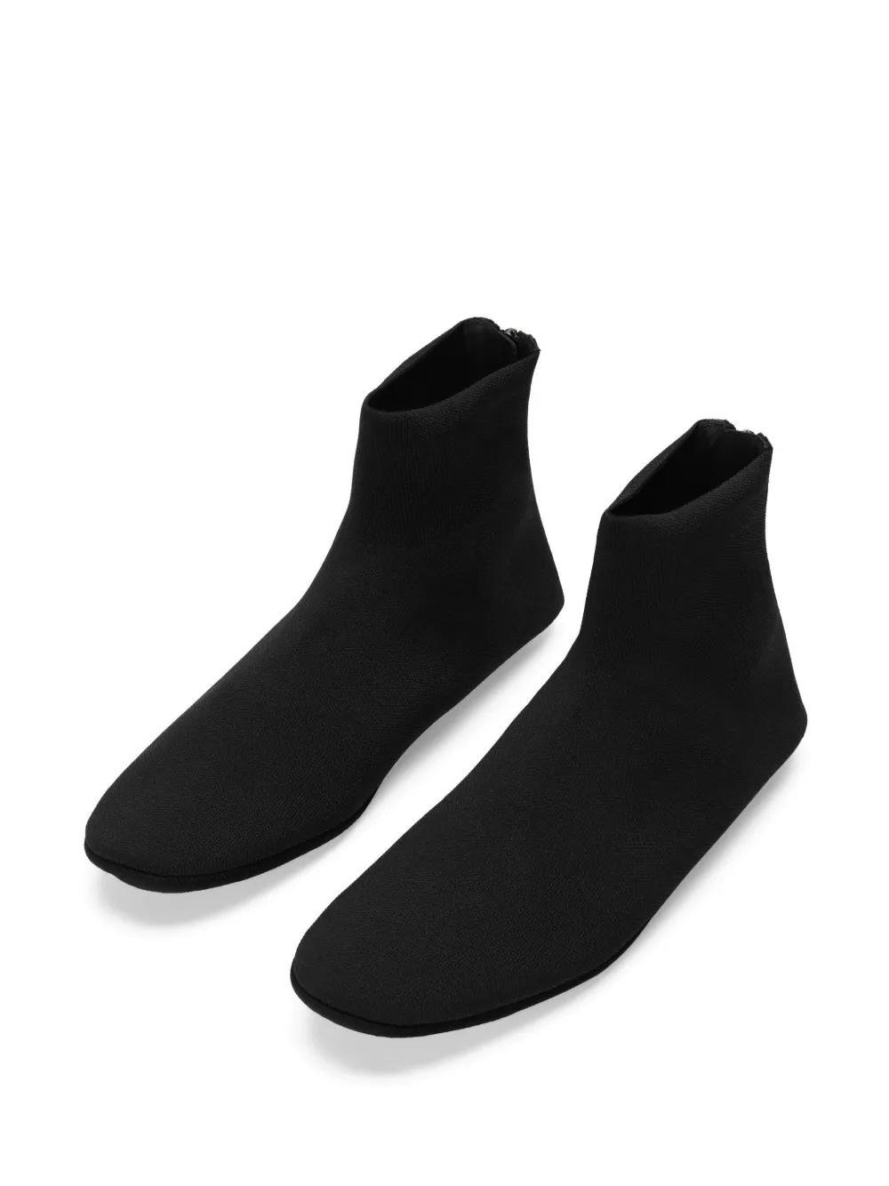 logo-plaque almond-toe boots Product Image