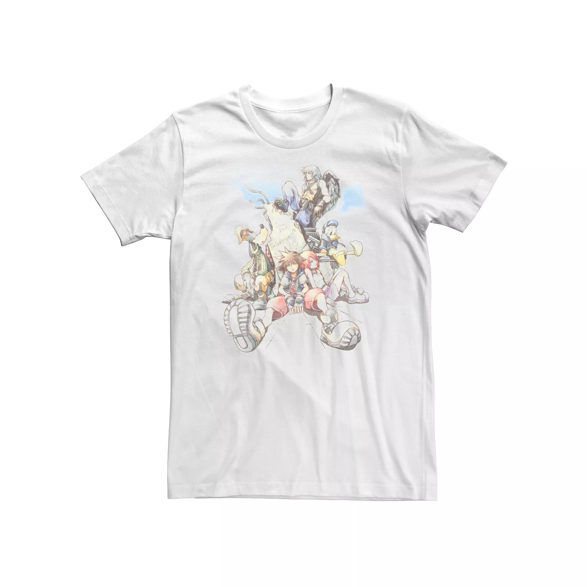 Big & Tall Disney Kingdom Hearts Group Shot Deep Dive Sketch Tee, Men's,  Product Image