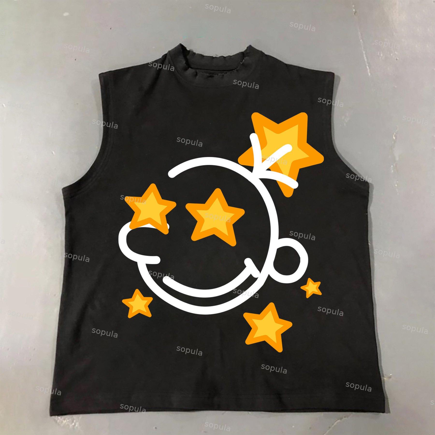 Casual The Brain Explodes Print Cotton Tank Top Product Image