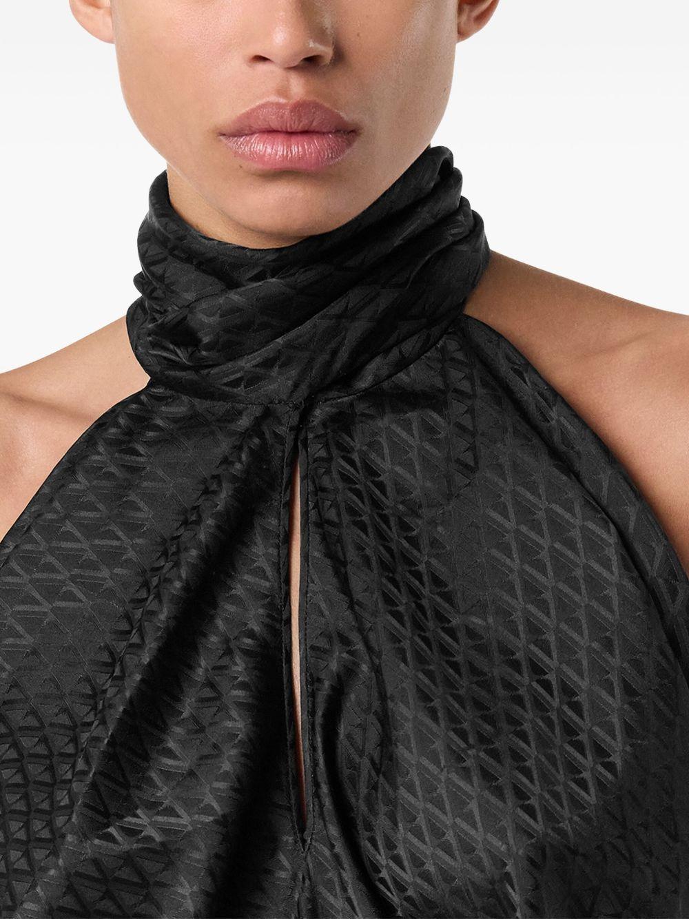 neck-tie textured top Product Image