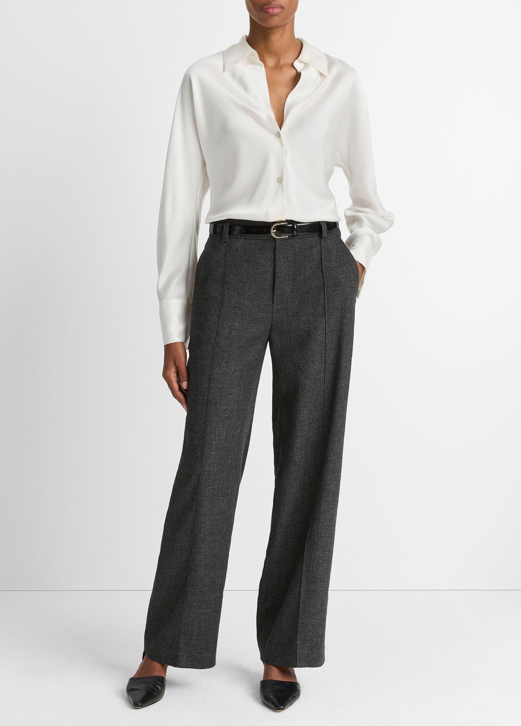 Silk Bias Long-Sleeve Blouse Product Image