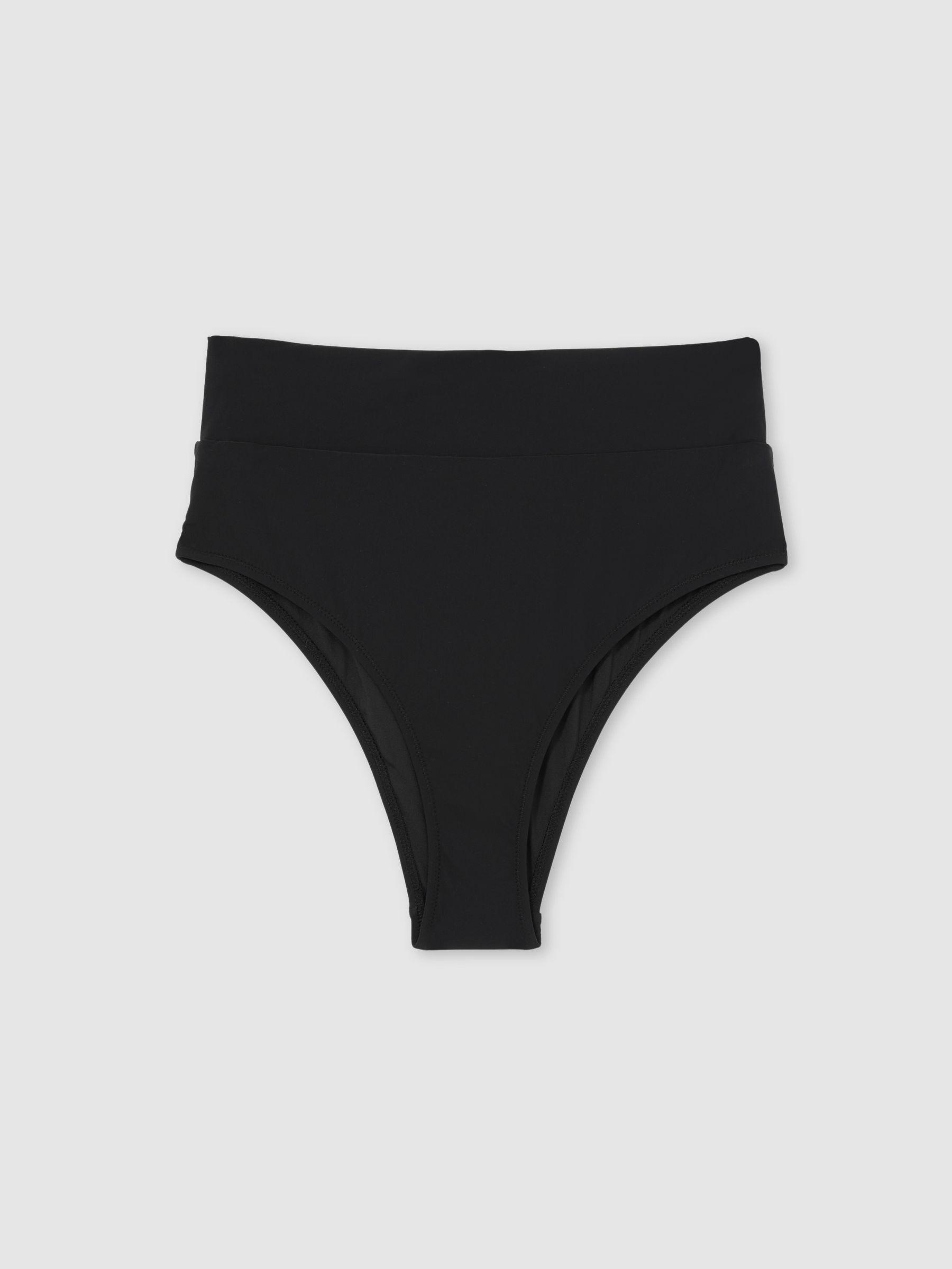 High Waisted Bikini Bottoms in Black Product Image