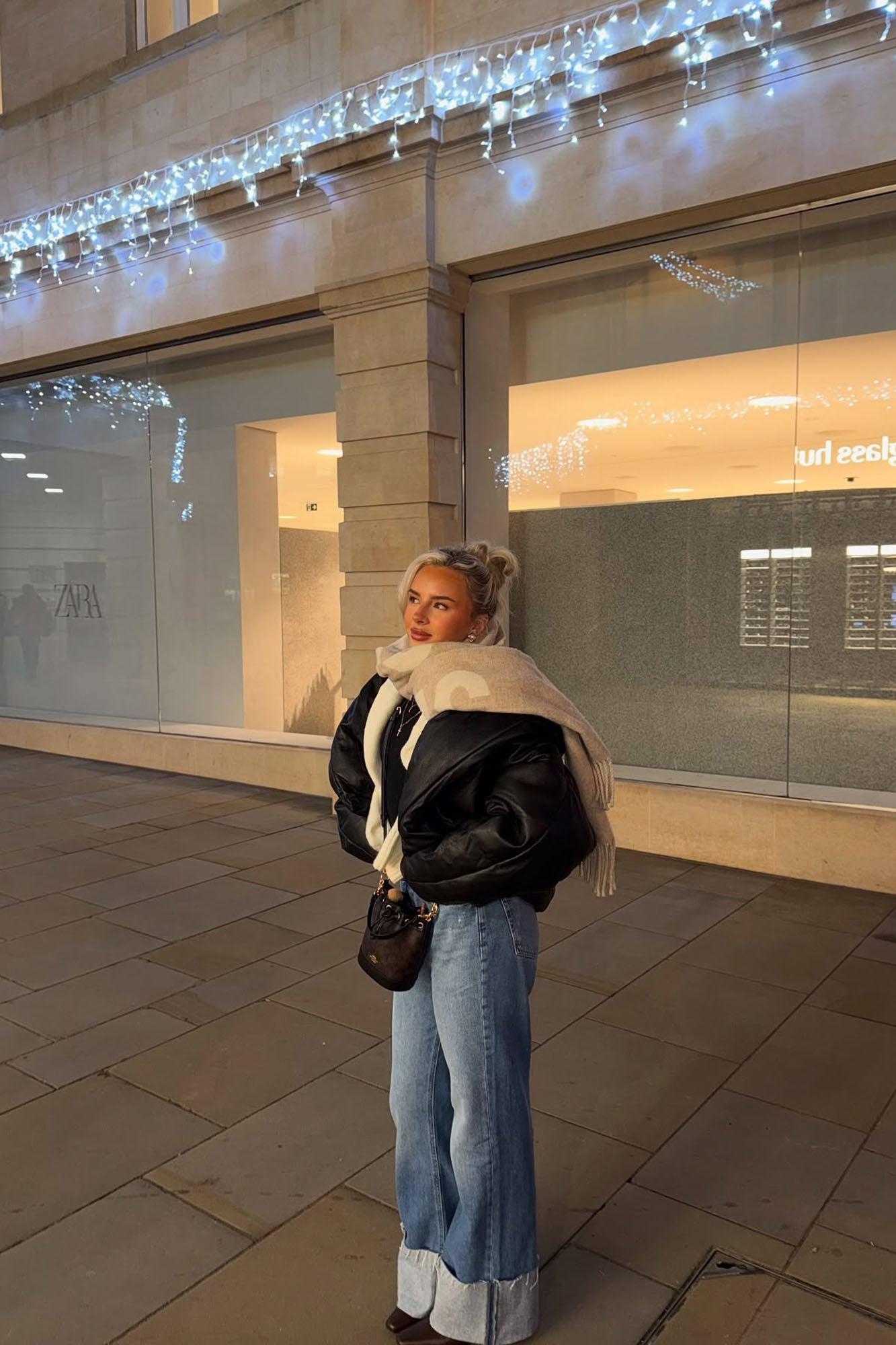 Jeanine Cuffed Wide Leg Jeans - Medium Wash Product Image