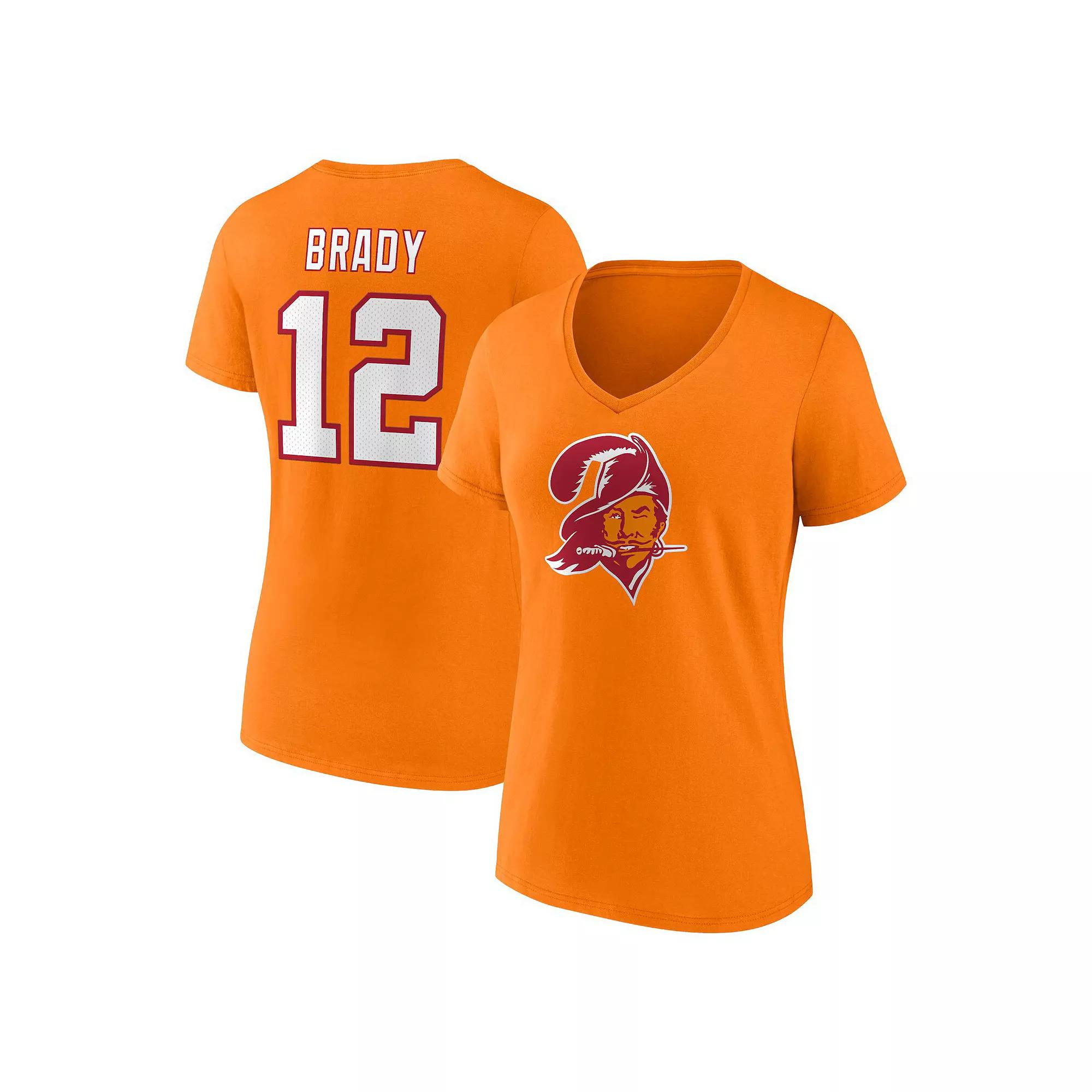 Women's Fanatics Branded Tom Brady Orange Tampa Bay Buccaneers Throwback Player Icon Name & Number T-Shirt, Size: XL Product Image
