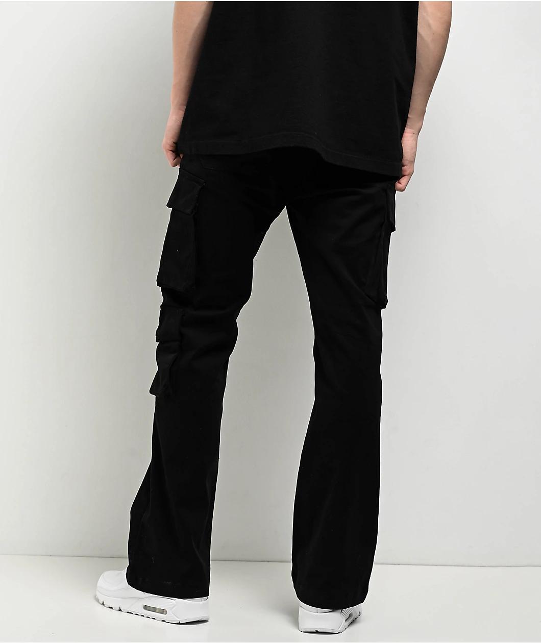 American Stitch Black Flare Cargo Pants Product Image