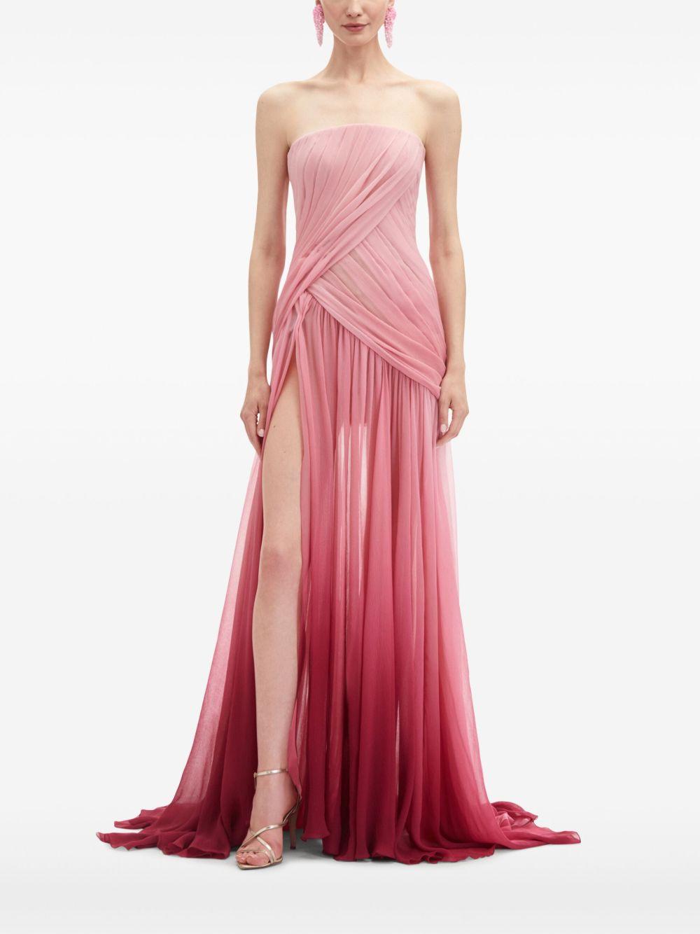 Ombré silk chiffon gown Product Image