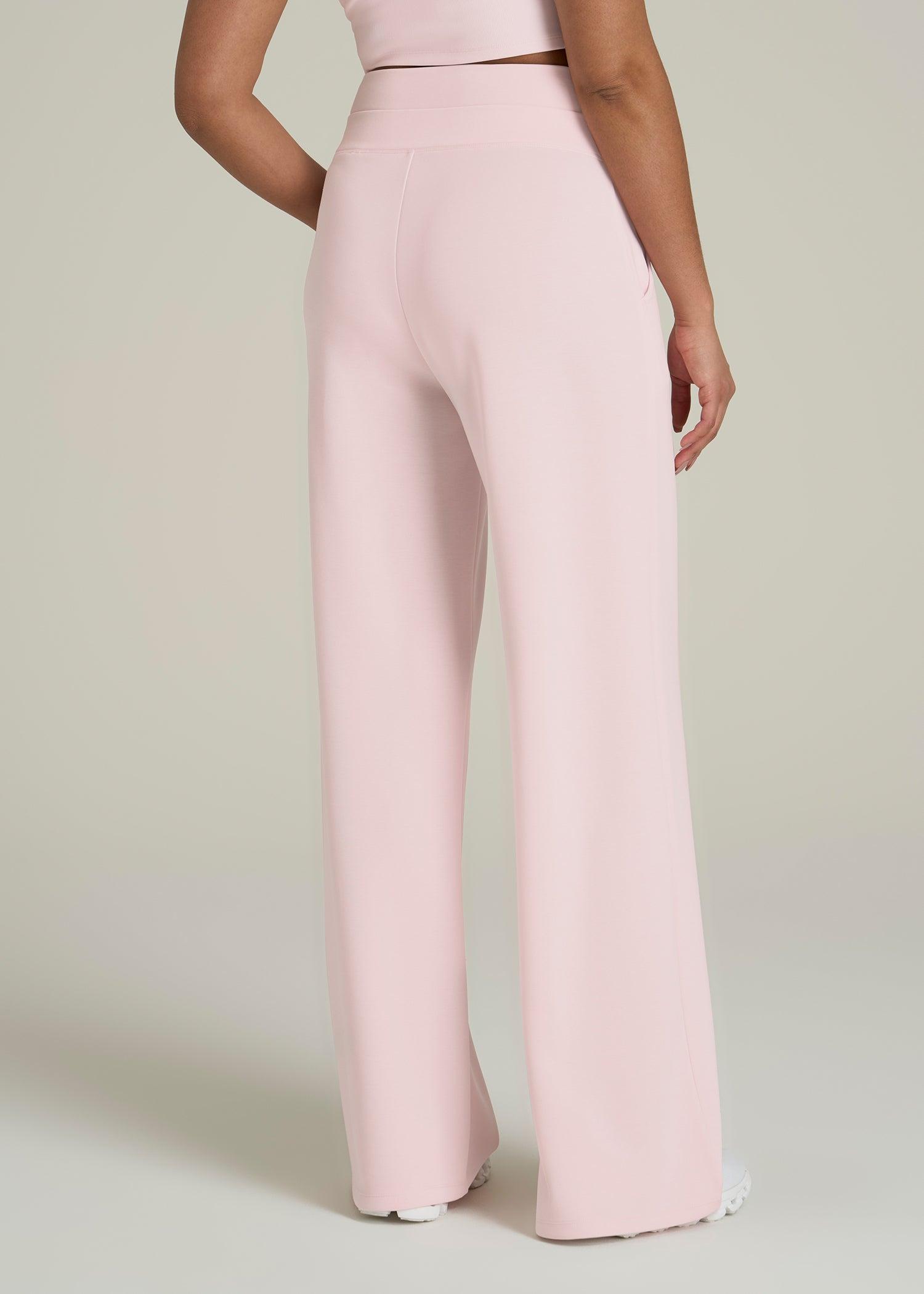 Soft Motion Wide Leg Ultra High Rise Pant for Tall Women in Barely Pink Female Product Image