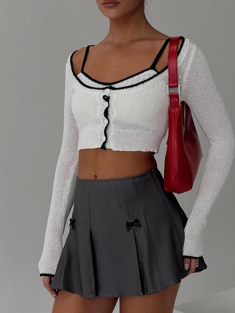 Little Bow Peep Mini Skirt Grey Product Image