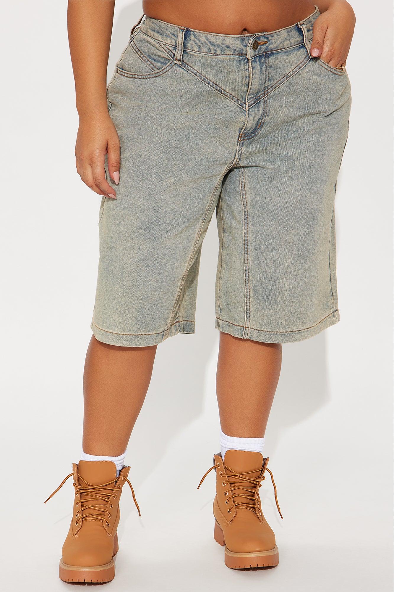 Nissa Non Stretch Denim Jorts - Vintage Wash Product Image