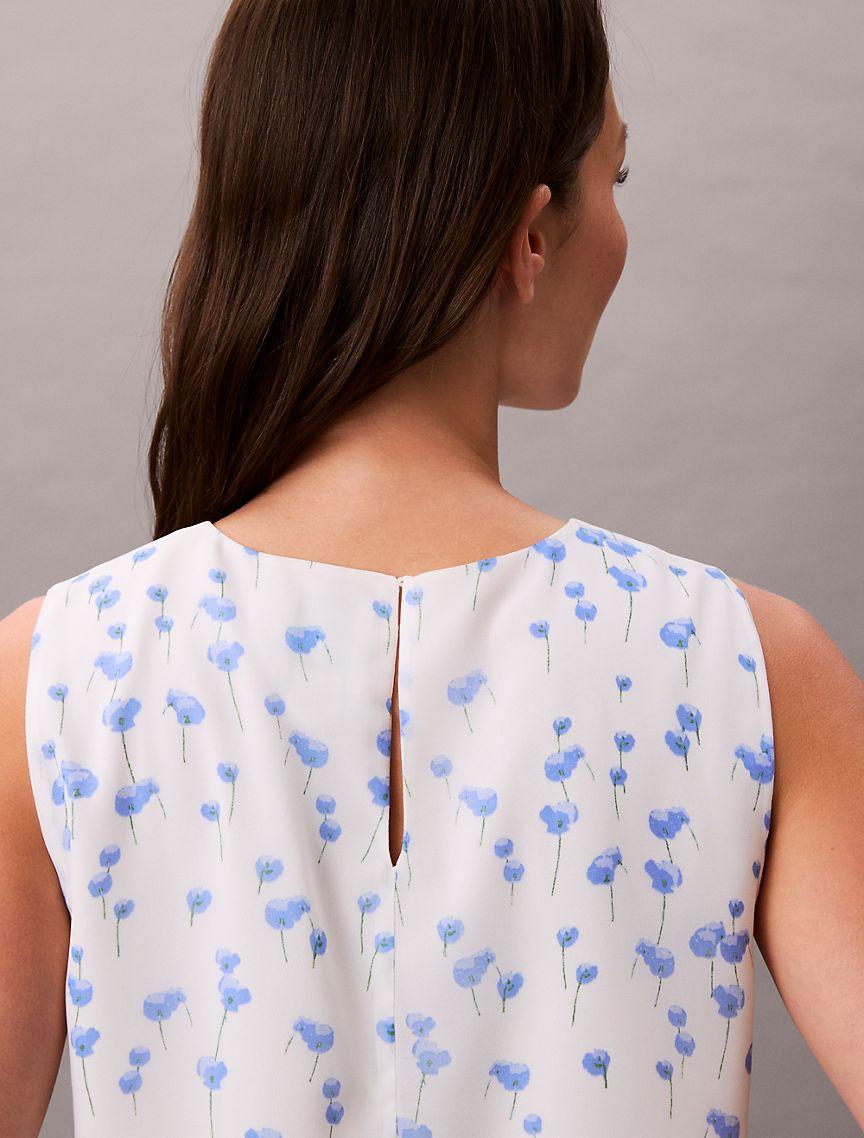 Printed Chiffon Sleeveless Top Product Image