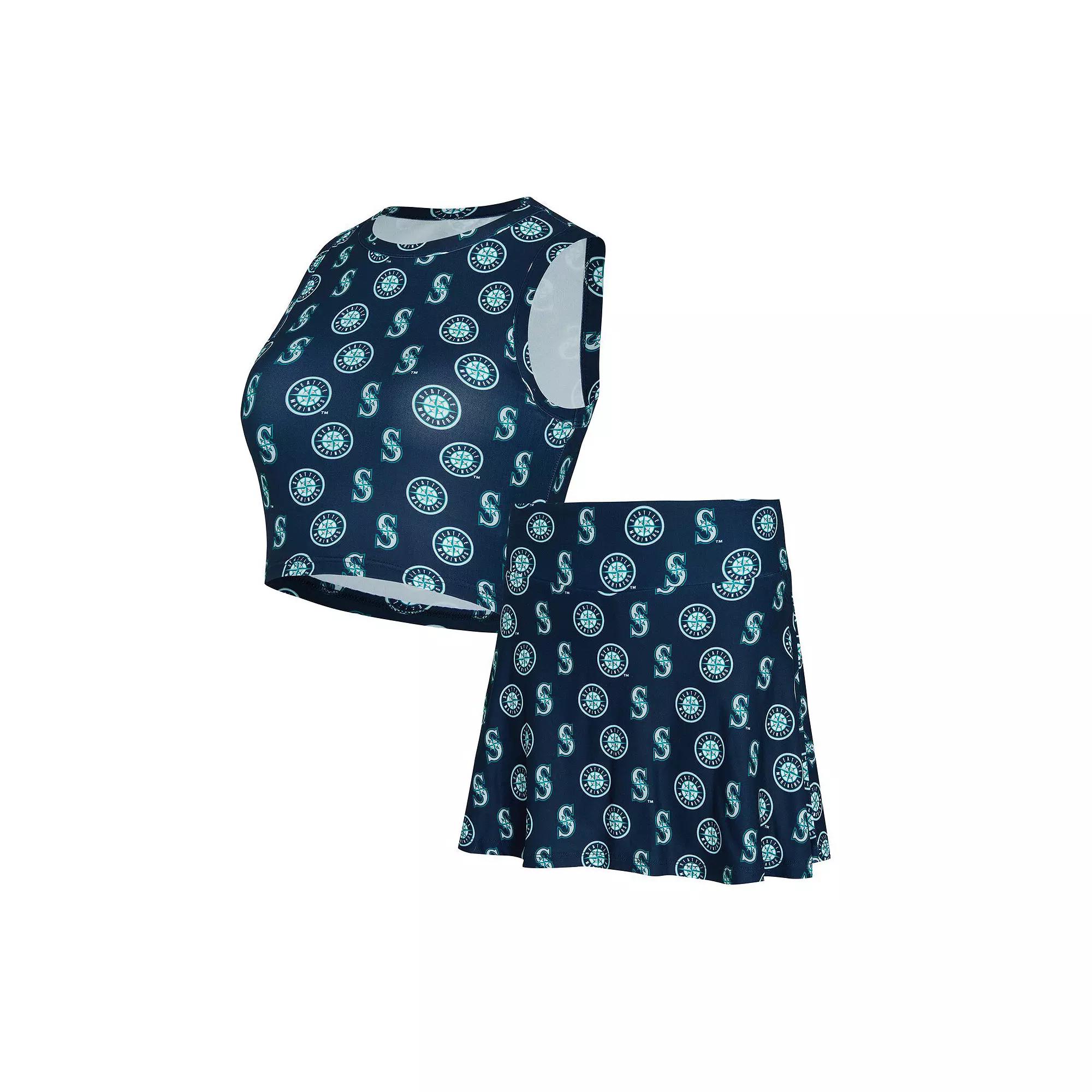 Women's Concepts Sport  Navy Seattle Mariners Knit Tank Top & Skort Set, Size: Medium, Blue Product Image