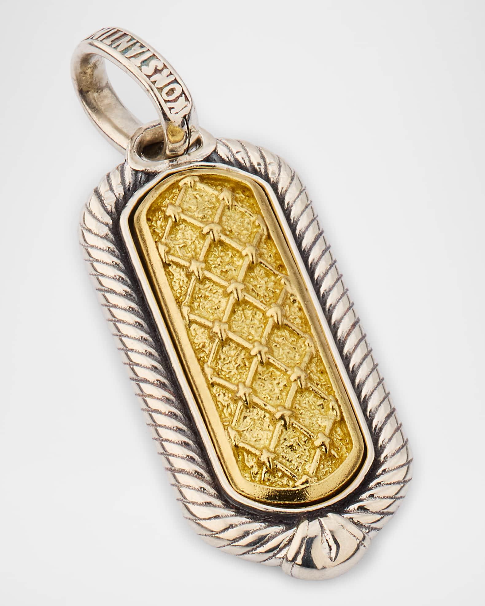 Mens Kavos Sterling Silver and Bronze Pendant Product Image