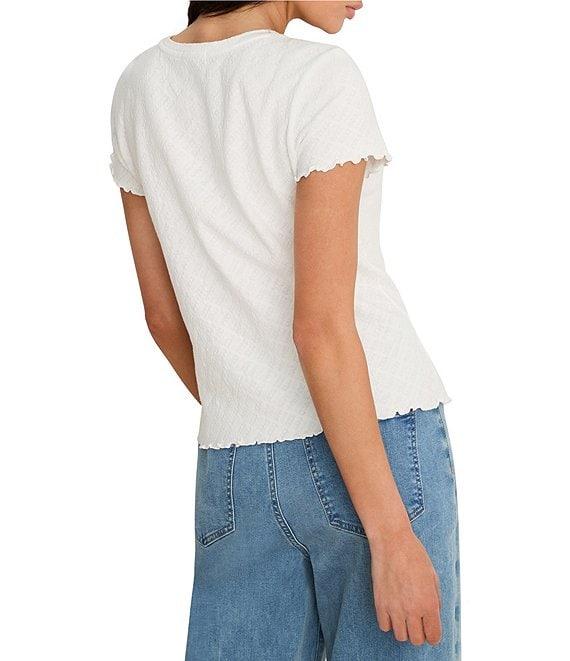 NIC + ZOE Lace Knit Crew Neck Short Sleeve Tee Product Image