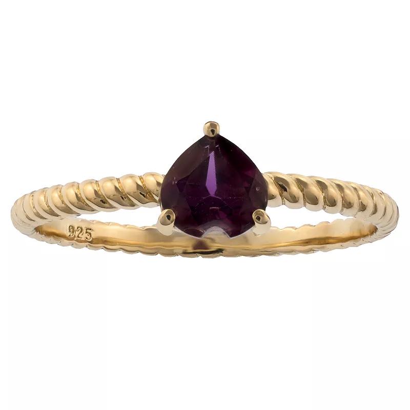 Gemistry 14k Gold Heart Cut Rhodolite Garnet Ring, Women's, Size: 5 Product Image