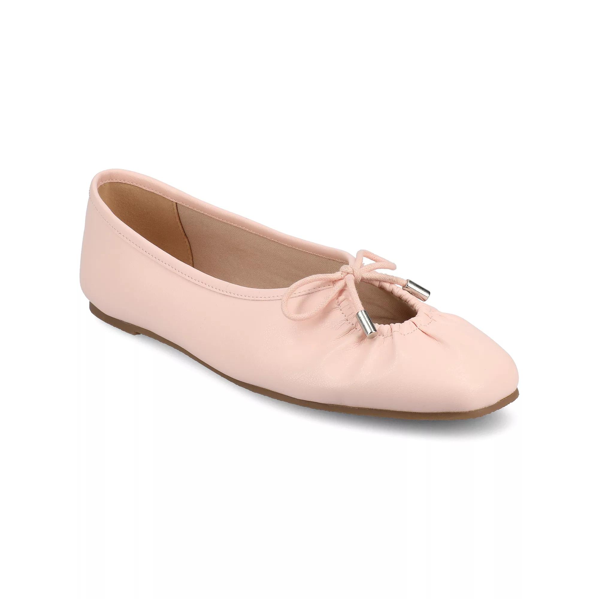 Journee Callee Medium and Wide Width Women's Ballet Bow Slip-On Dress Flats,  Product Image