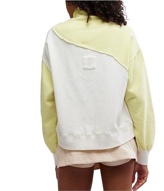 FP Movement Color Block Homestretch Drawstring Neckline Long Sleeve Slouchy Pullover Product Image