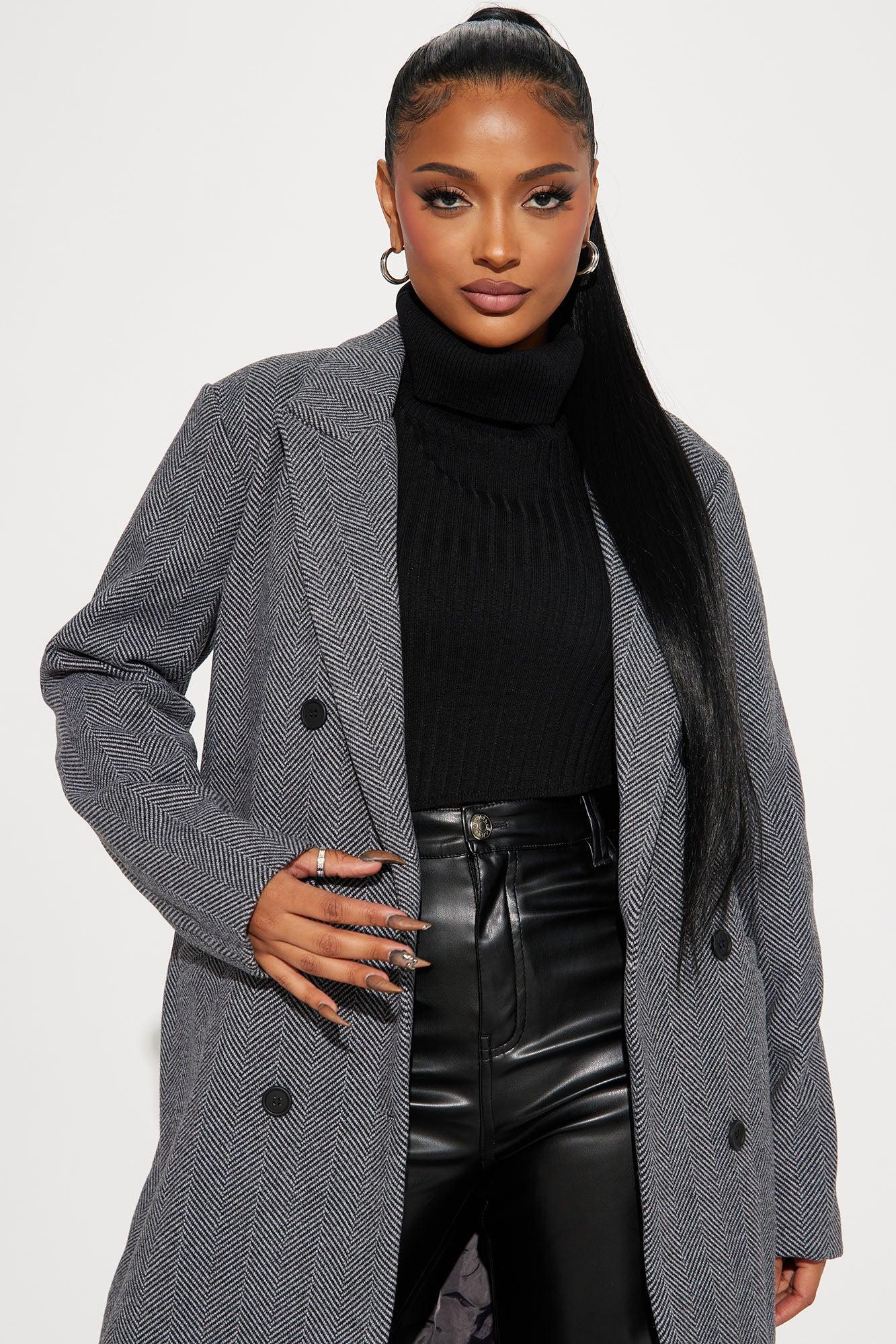 Nayeli Wool Trench - Black Product Image