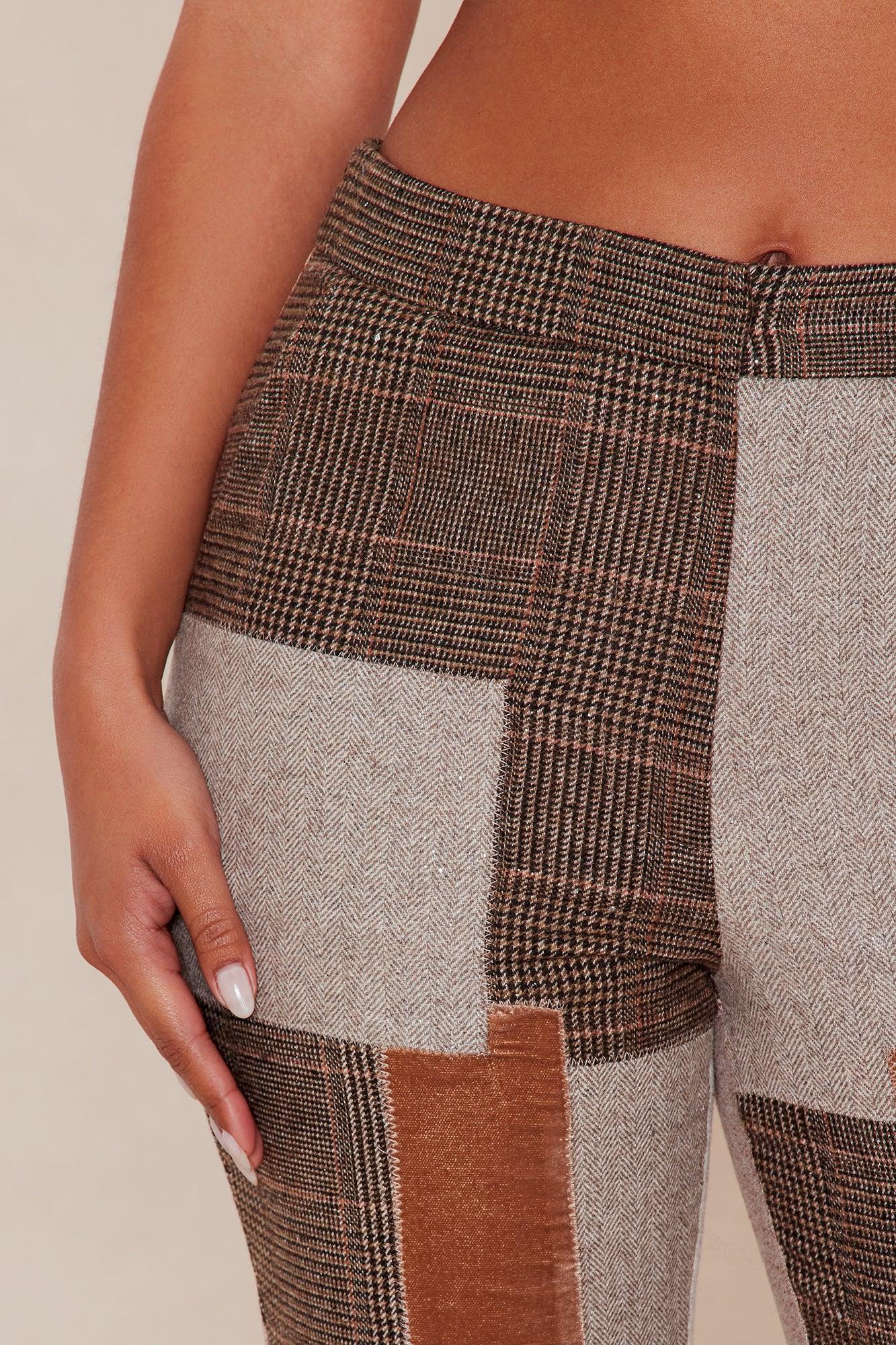 Harlow Patched Embellished Flare Pant - Brown/combo Female Product Image