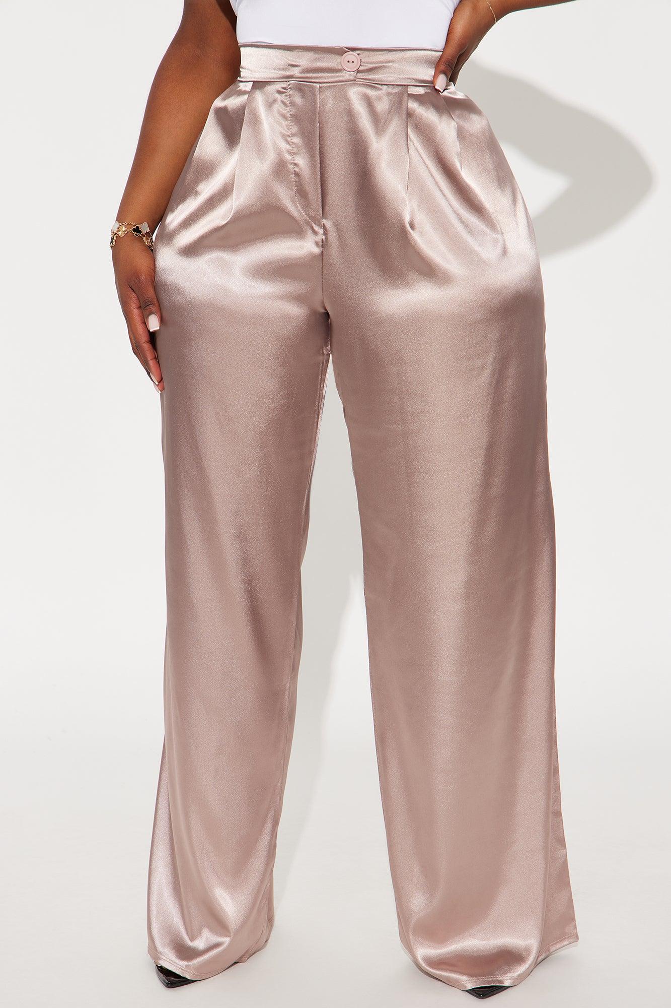 Tone It Down Satin Trouser - Tan Product Image