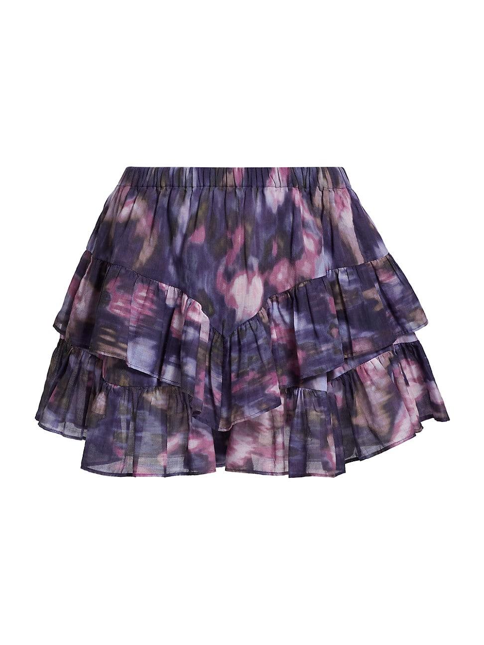 Womens Jocadia Cotton Tie-Dye Ruffled Shorts Product Image