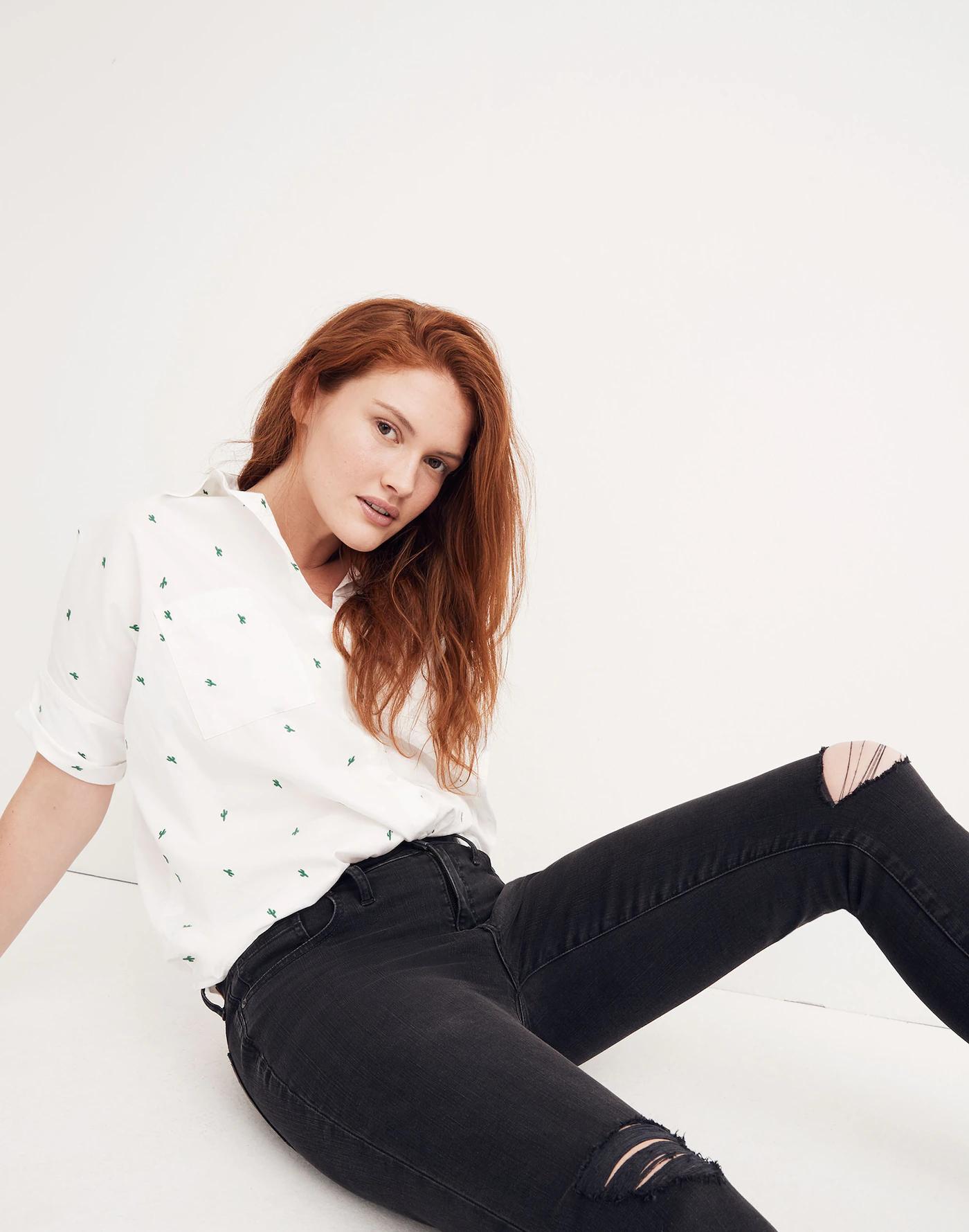 Tall 9" Mid-Rise Skinny Jeans in Black Sea Product Image