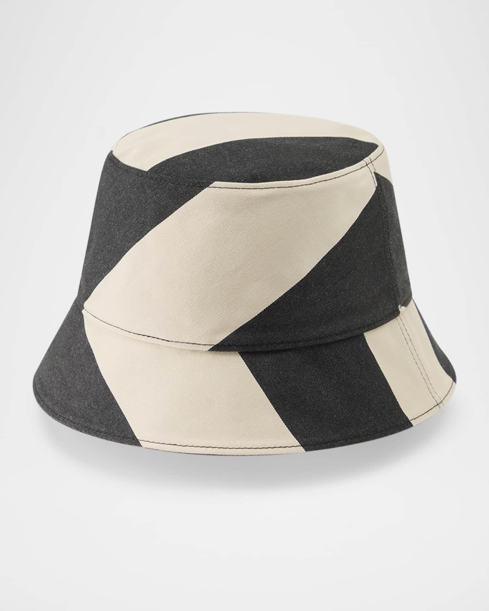 Arlo Striped Cotton Twill Bucket Hat Product Image