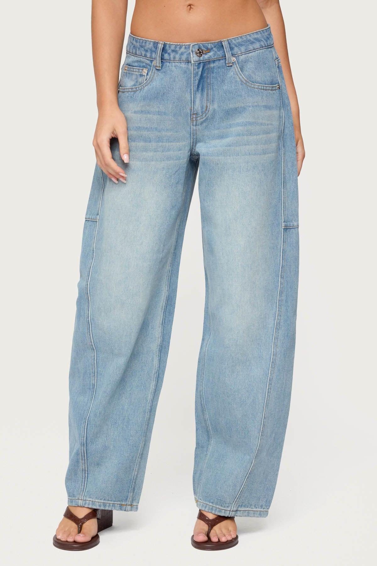 Korie Low Rise Barrel Leg Jeans Product Image