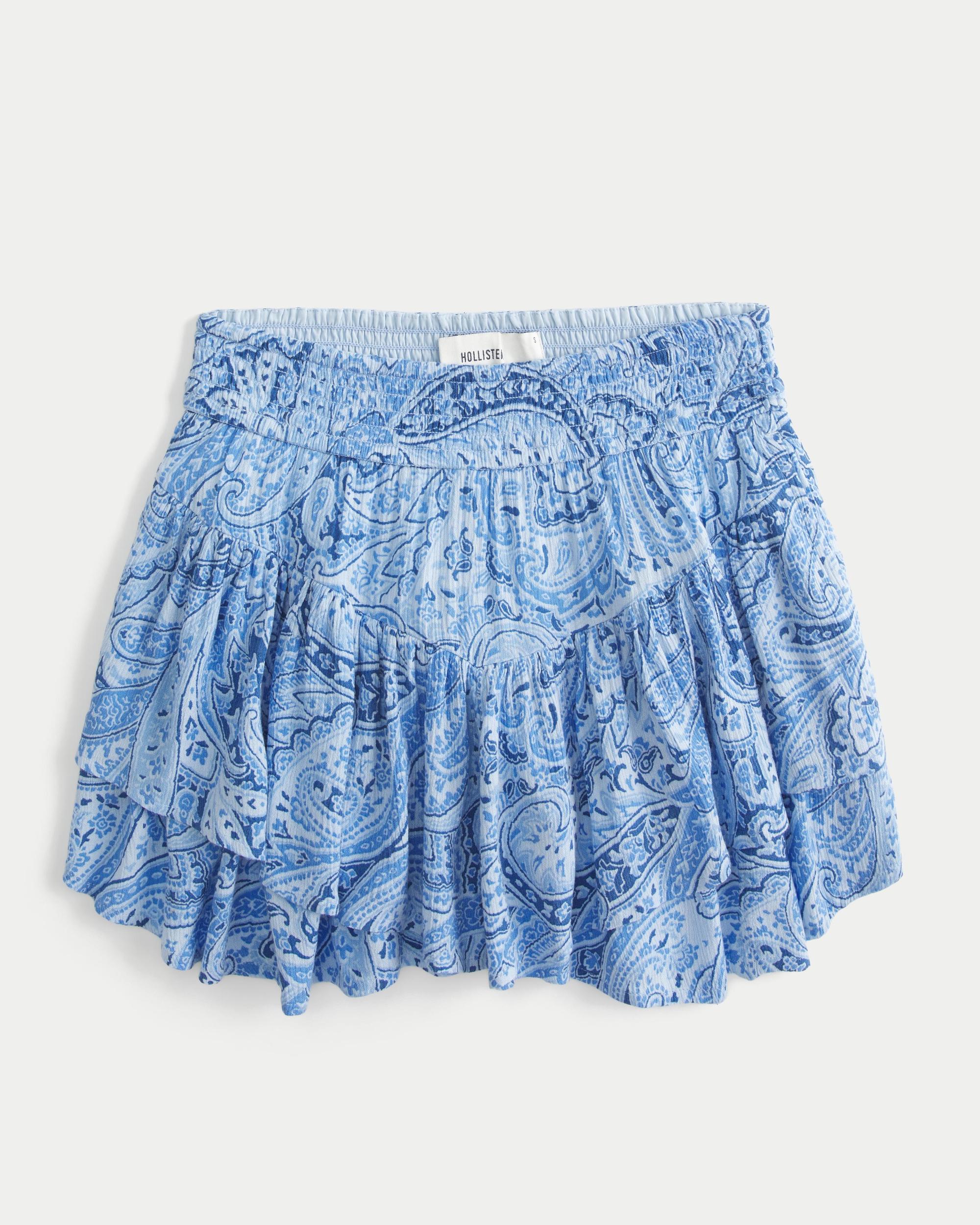 Asymmetrical Hem Tiered Mini Skort Product Image