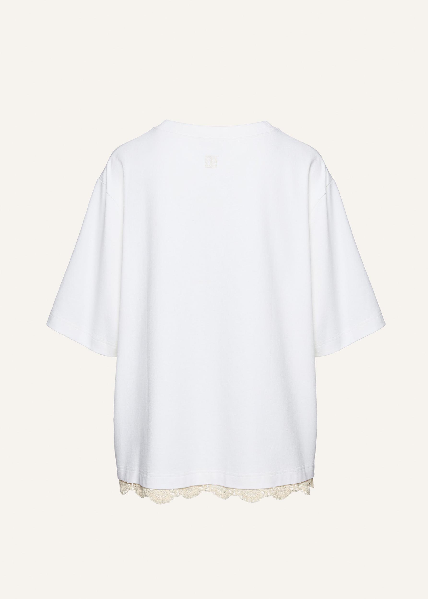 Lace detail oversized t-shirt in white Product Image