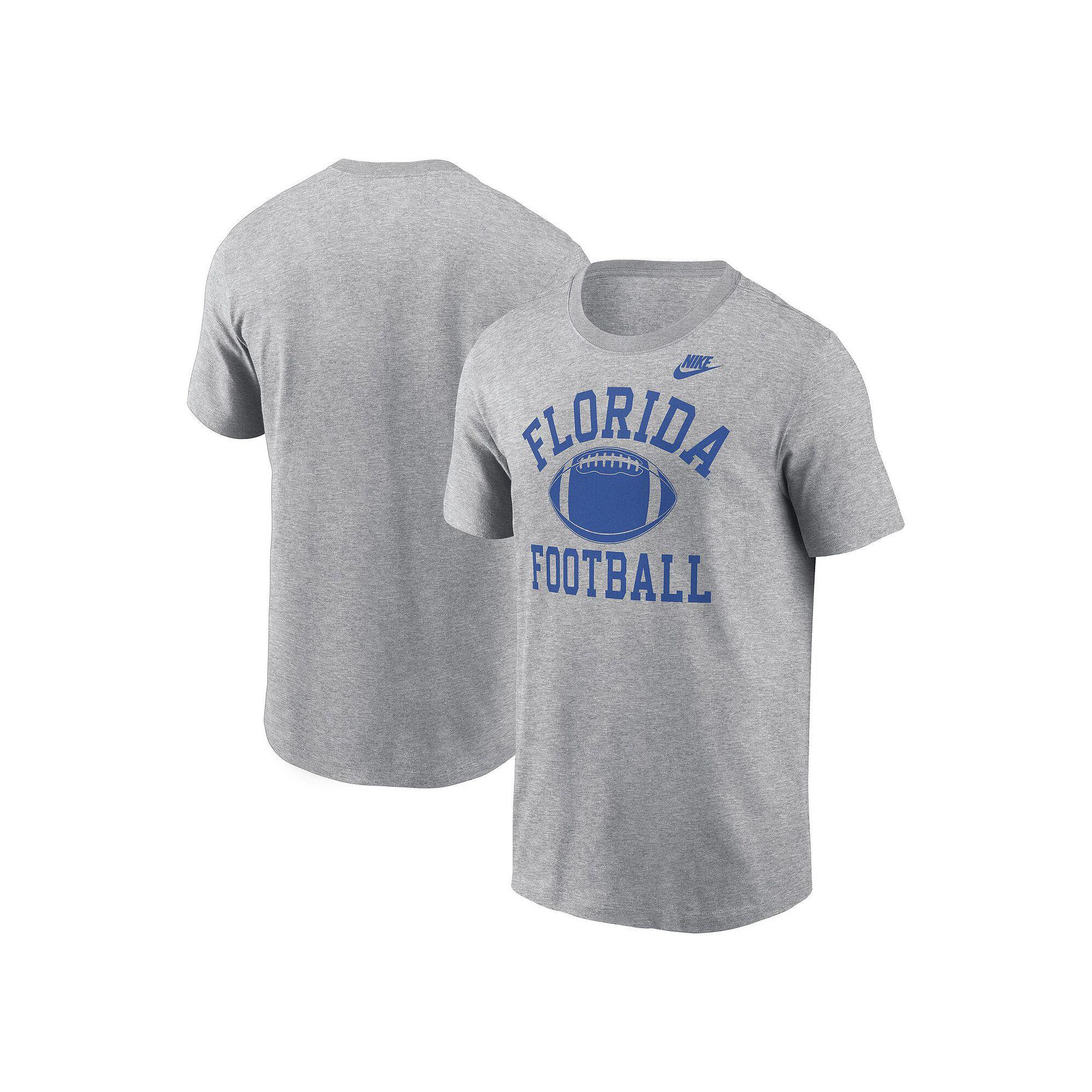 Men's Nike Heather Gray Florida Gators Legacy Football Icon T-Shirt, Size: Large, Grey Product Image