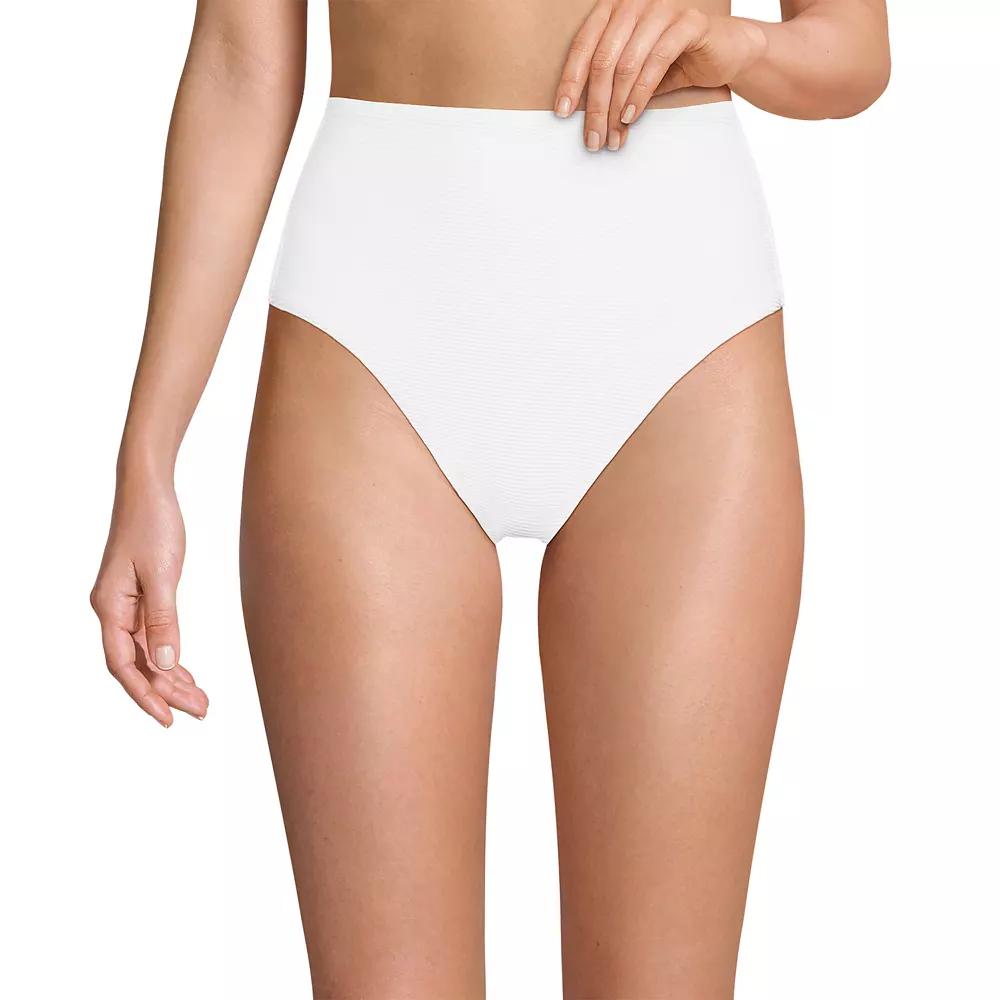 Women's Lands' End Ribbed Smoothing High Waisted Bikini Bottoms,  Product Image