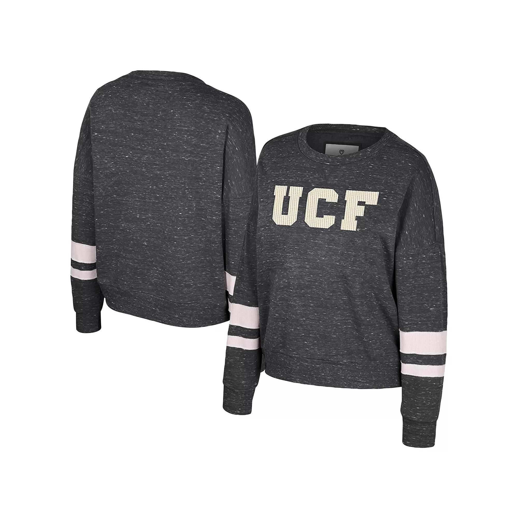 Women's Colosseum Navy Cal Bears Lost City Speckle Pullover Sweatshirt,  Product Image