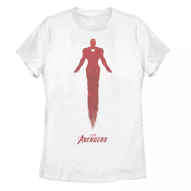 Juniors' Marvel Avengers Game Iron Man Silhouette Tee, Girl's, Size: XXL, White Product Image