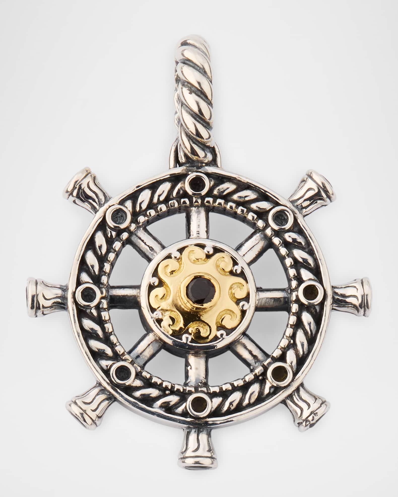 Mens Hydra Sterling Silver and 18K Gold Pendant with Spinel Product Image