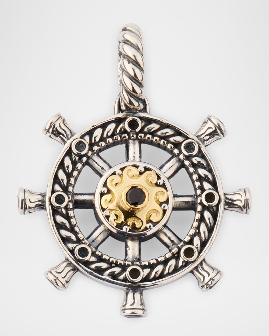 Mens Hydra Sterling Silver and 18K Gold Pendant with Spinel Product Image