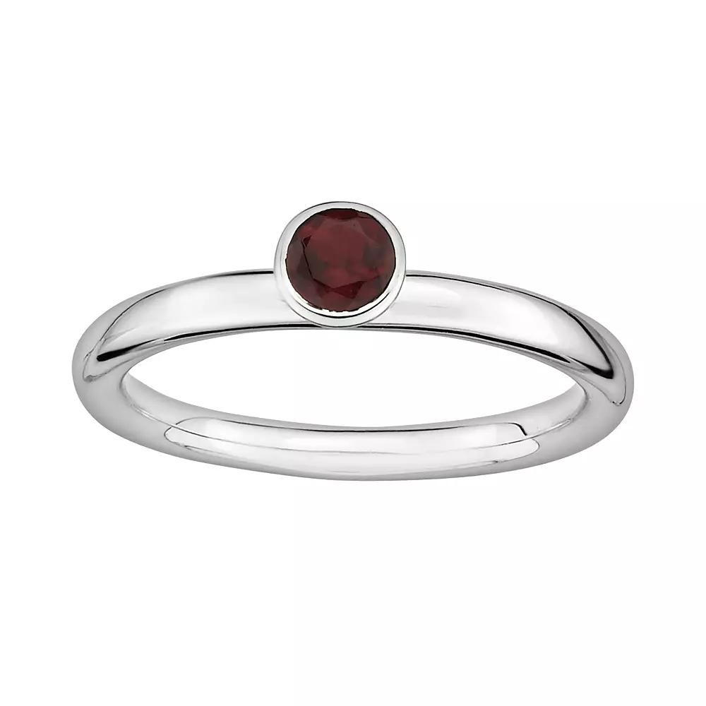 Stacks & Stones Sterling Silver Garnet Stack Ring, Women's, Size: 8, Red Product Image