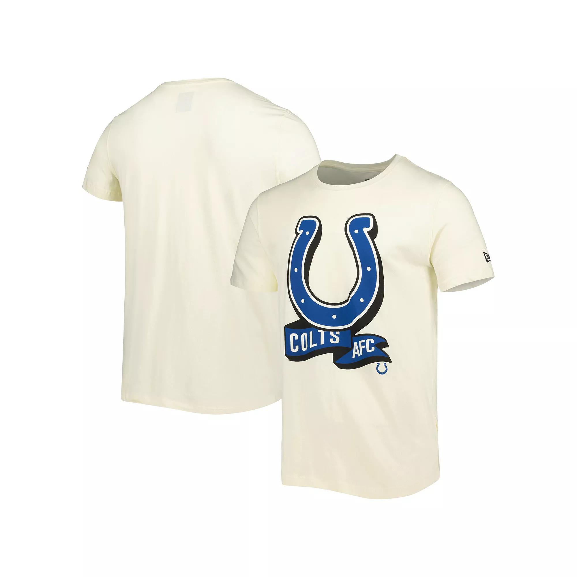 Men's New Era Cream Indianapolis Colts Sideline Chrome T-Shirt, Size: Small, Beige Product Image