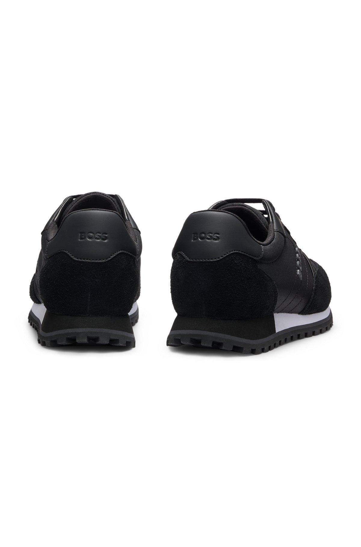 Running-inspired trainers with faux-leather trims Product Image