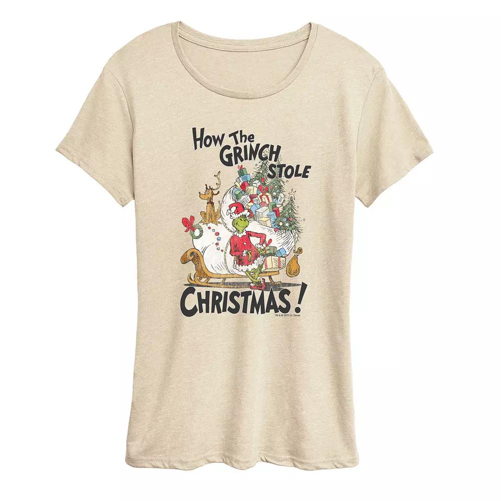 Women's Dr. Seuss How The Grinch Stole Christmas! Distressed Graphic Tee,  Product Image