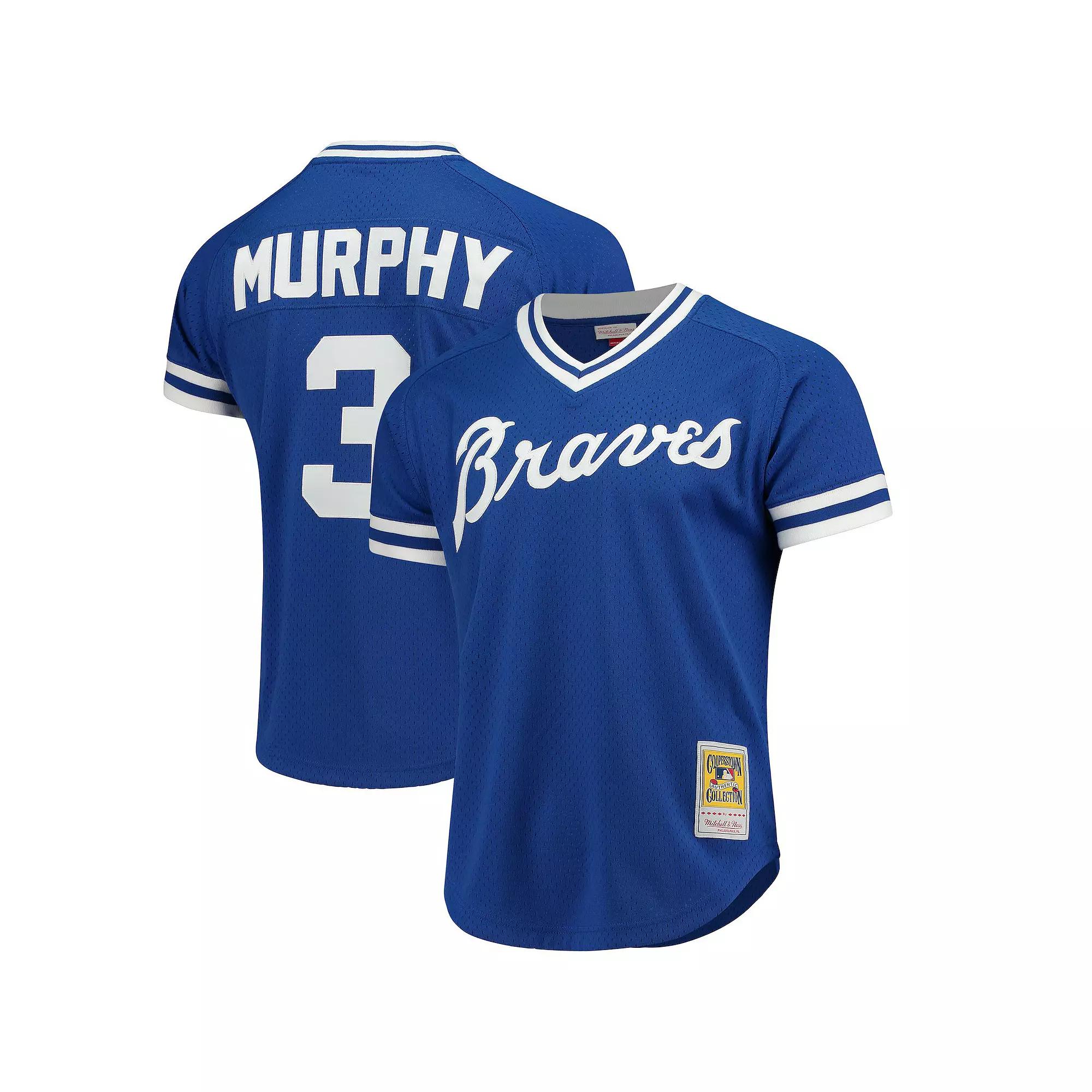 Men's Mitchell & Ness Dale Murphy Royal Atlanta Braves Cooperstown Mesh Batting Practice Jersey, Size: 4XL, Blue Product Image