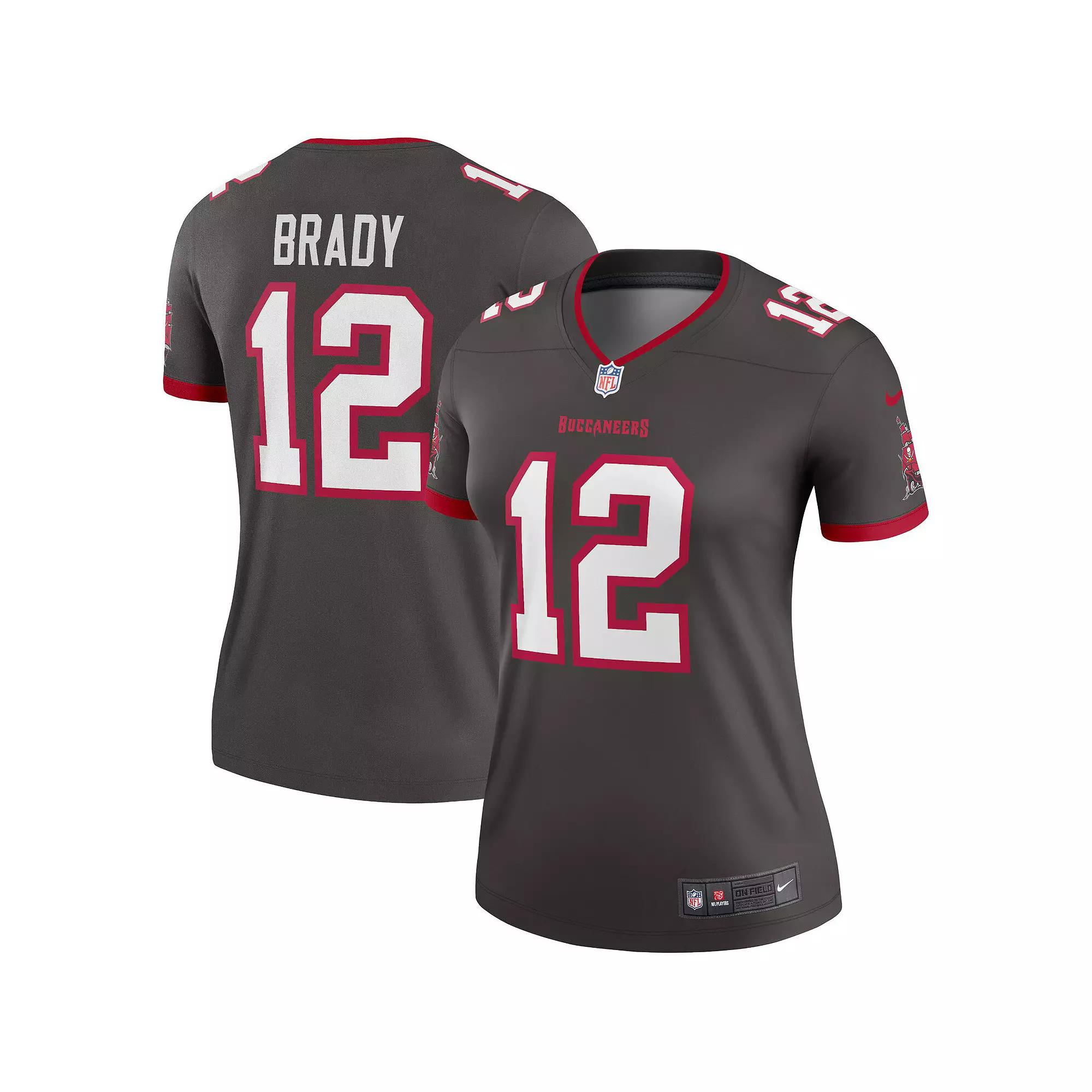Women's Nike Tom Brady Pewter Tampa Bay Buccaneers Alternate Legend Jersey, Size: 2XL, Charco Product Image