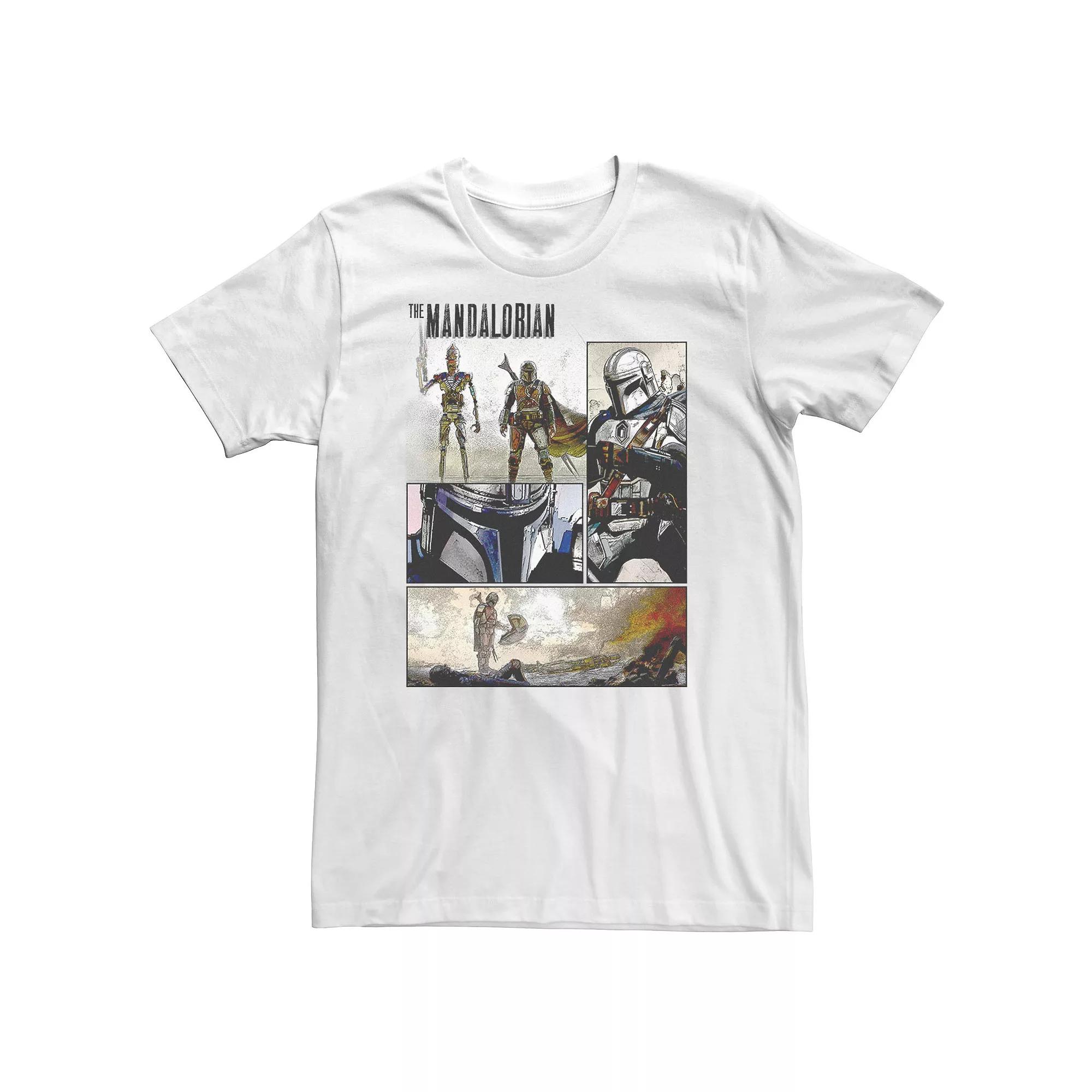 Big & Tall Star Wars Manalorian Comic Panel Tee, Men's, Size: XL Tall, White Product Image