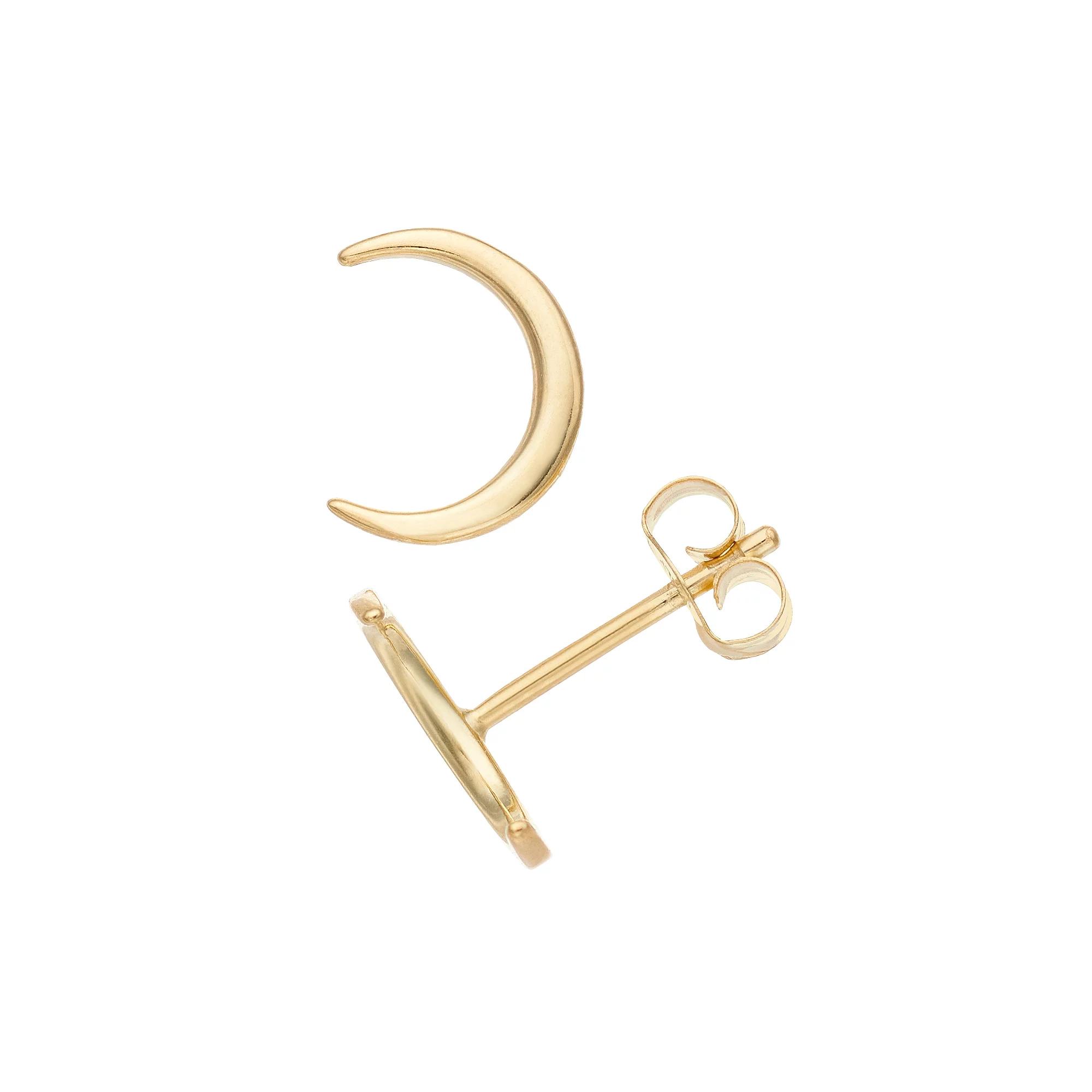 Au Naturale 14k Gold Crescent Moon Stud Earrings, Women's Product Image