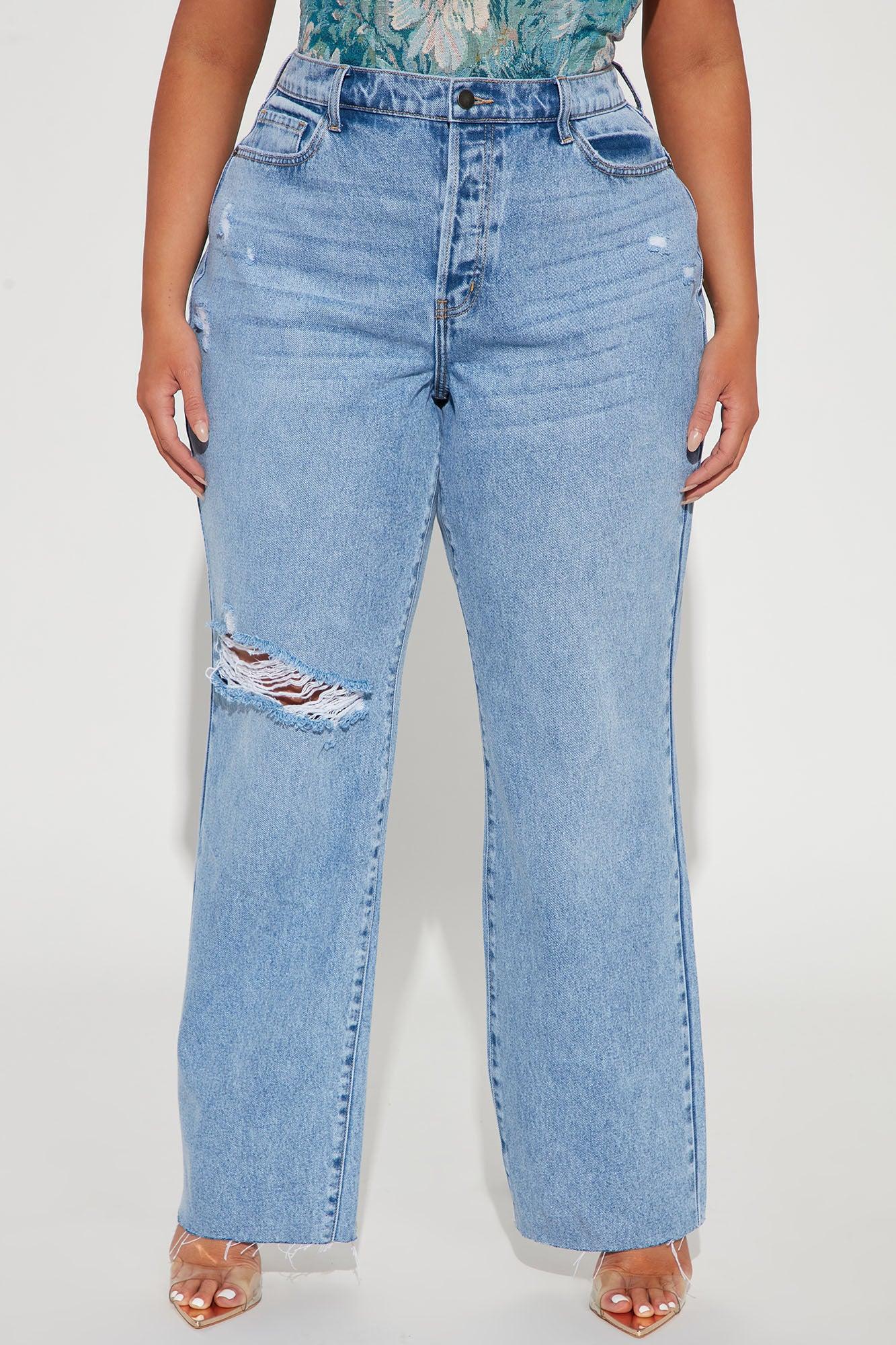 Topanga 90's Ripped Straight Leg Jeans - Medium Wash Product Image