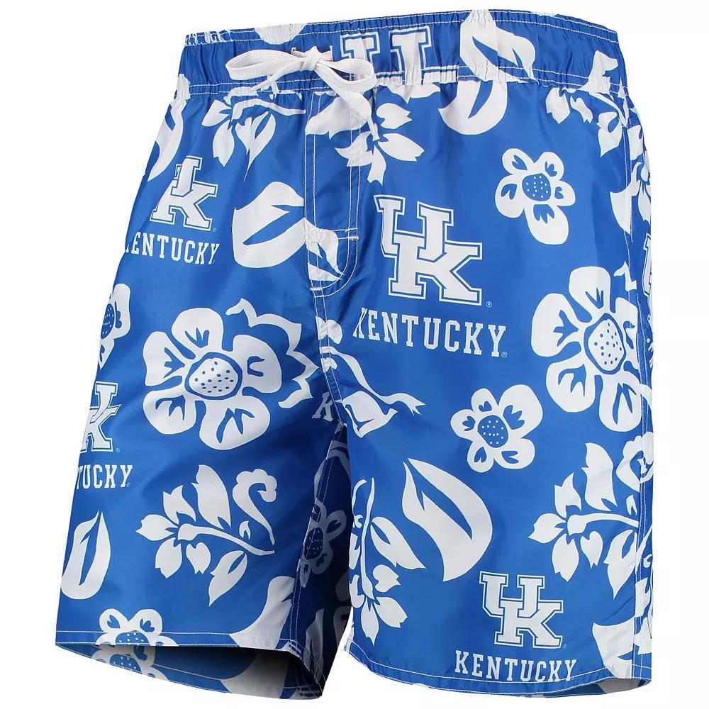 Mens Wes & Willy Royal Kentucky Wildcats Floral Volley Swim Trunks Product Image