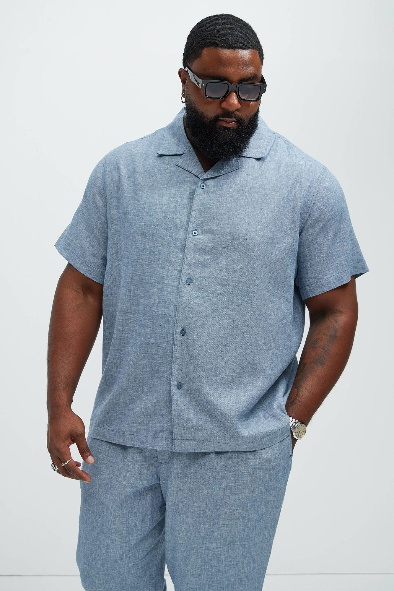 Bahamas Linen Shirt - Blue Product Image