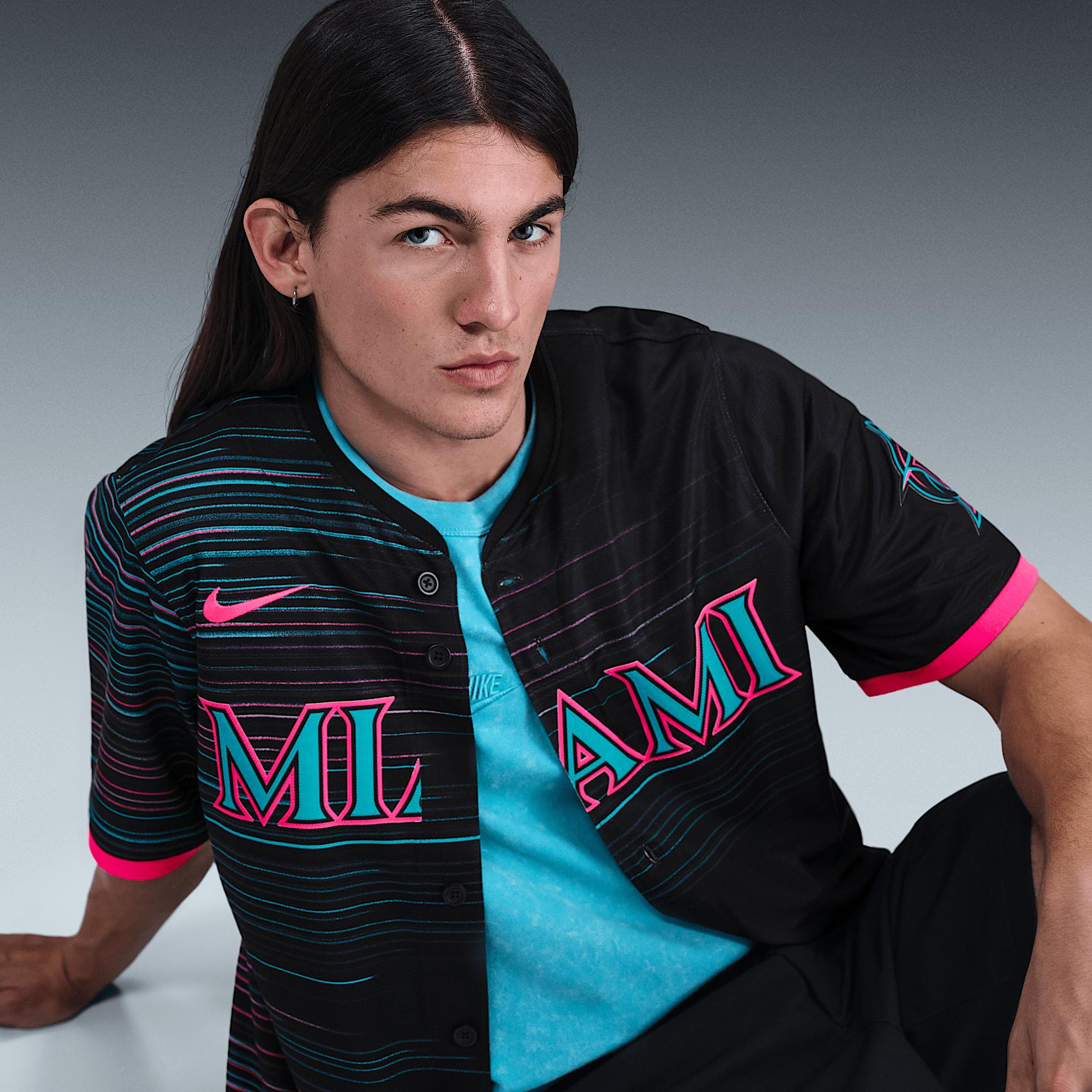 Miami Marlins City Connect Menâs Nike Men's Dri-FIT ADV MLB Limited Jersey Product Image