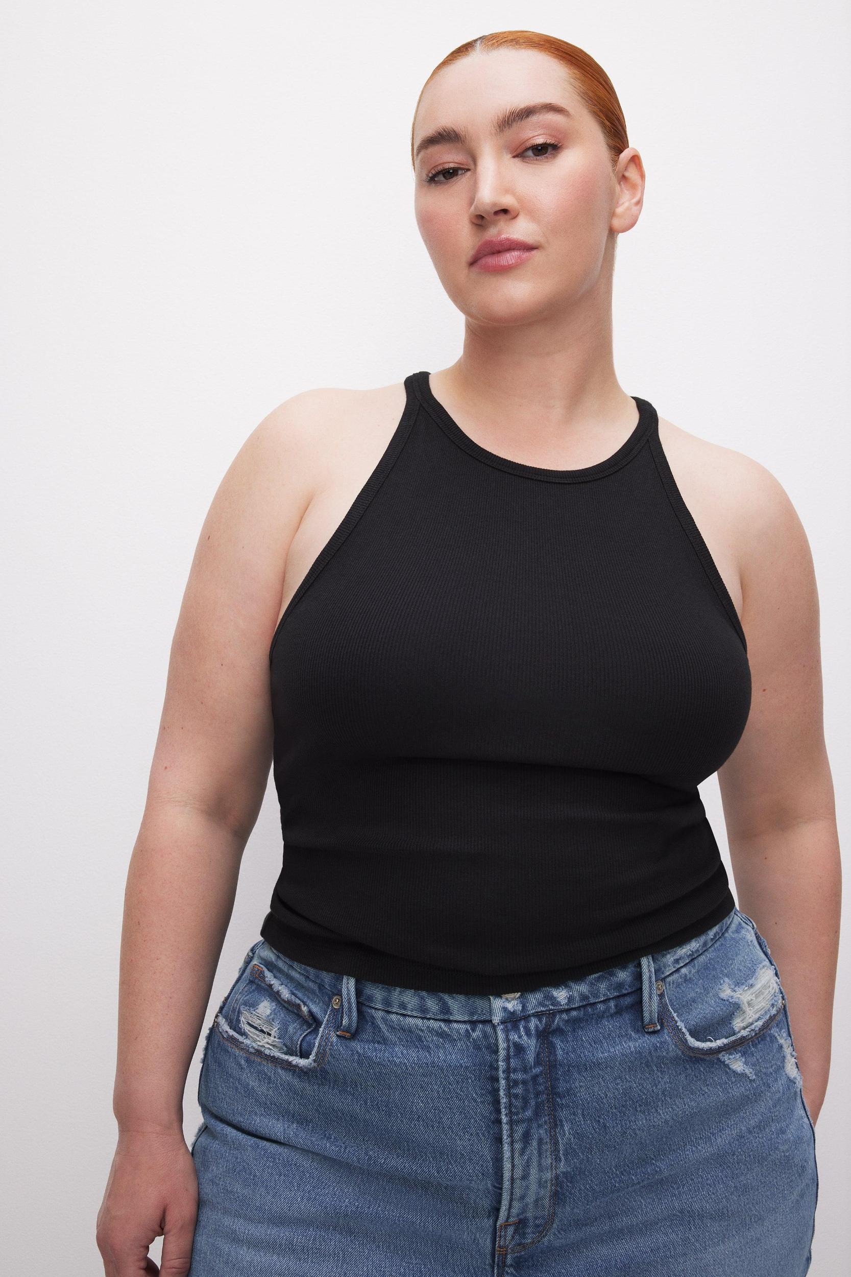 MICRO RIB CREWNECK TANK | BLACK001 Product Image