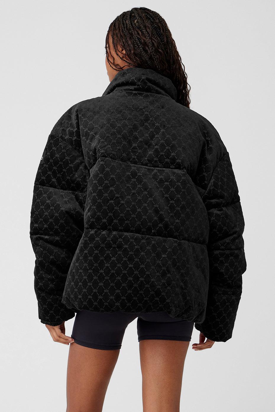 Debossed Corduroy Stage Puffer - Black Male Product Image